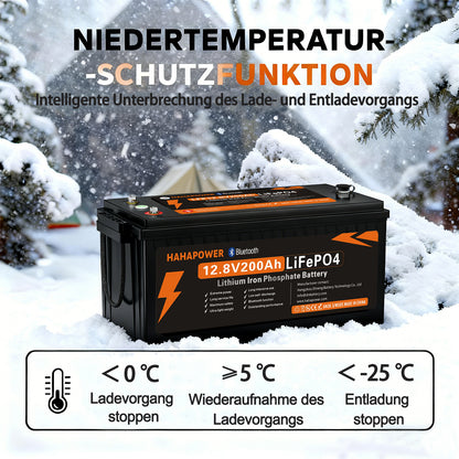 HAHAPOWER 12V 200Ah Bluetooth LiFePO4 Battery