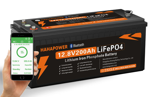 HAHAPOWER 12V 200Ah Bluetooth LiFePO4 Battery